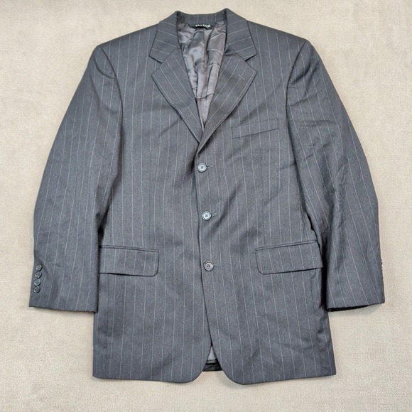 Jos. A. Bank Vintage Blazer 39R Charcoal Gray Pinstripe 100% Wool Suit Jacket — photo 2